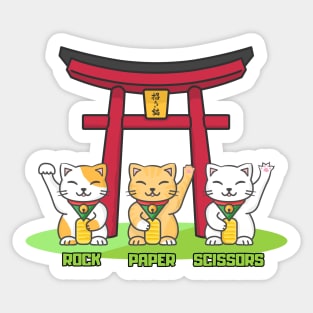 Rock Paper Scissors Manekineko Sticker